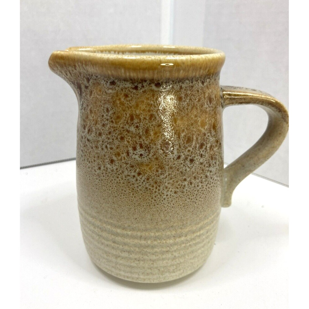 Mikasa Natures Song‎ Creamer Gravy Syrup Pitcher Brown Beige Drip Glaze 10oz - Picture 2 of 11